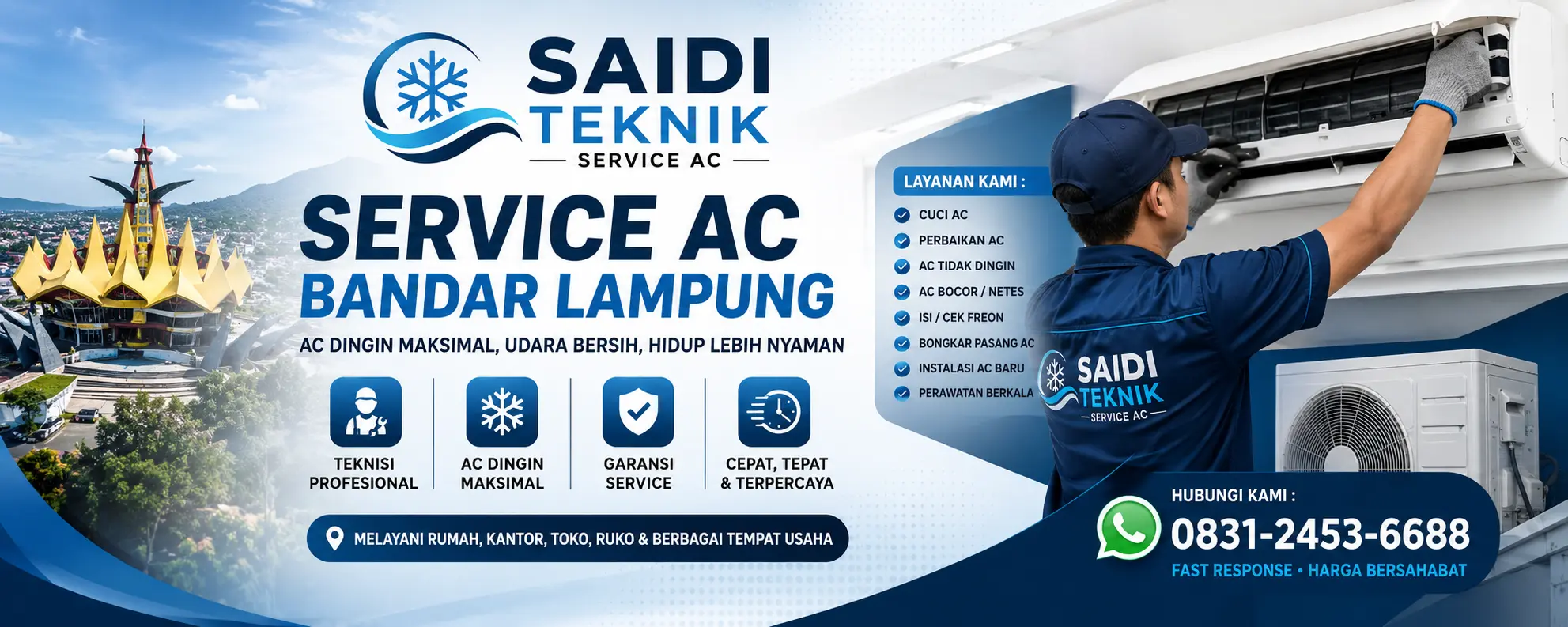 Service AC di Bandar Lampung Terpercaya